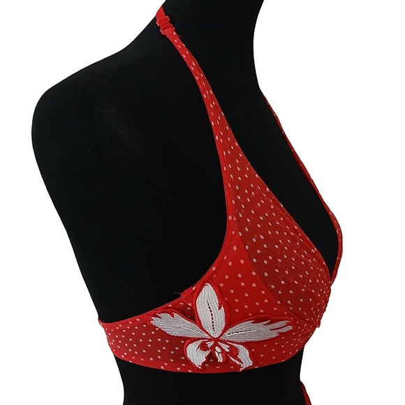 Victoria's Secret Red Polka Dot Lingerie Set Garter Belt Pin Up Size 34B L Retro - Picture 8 of 16